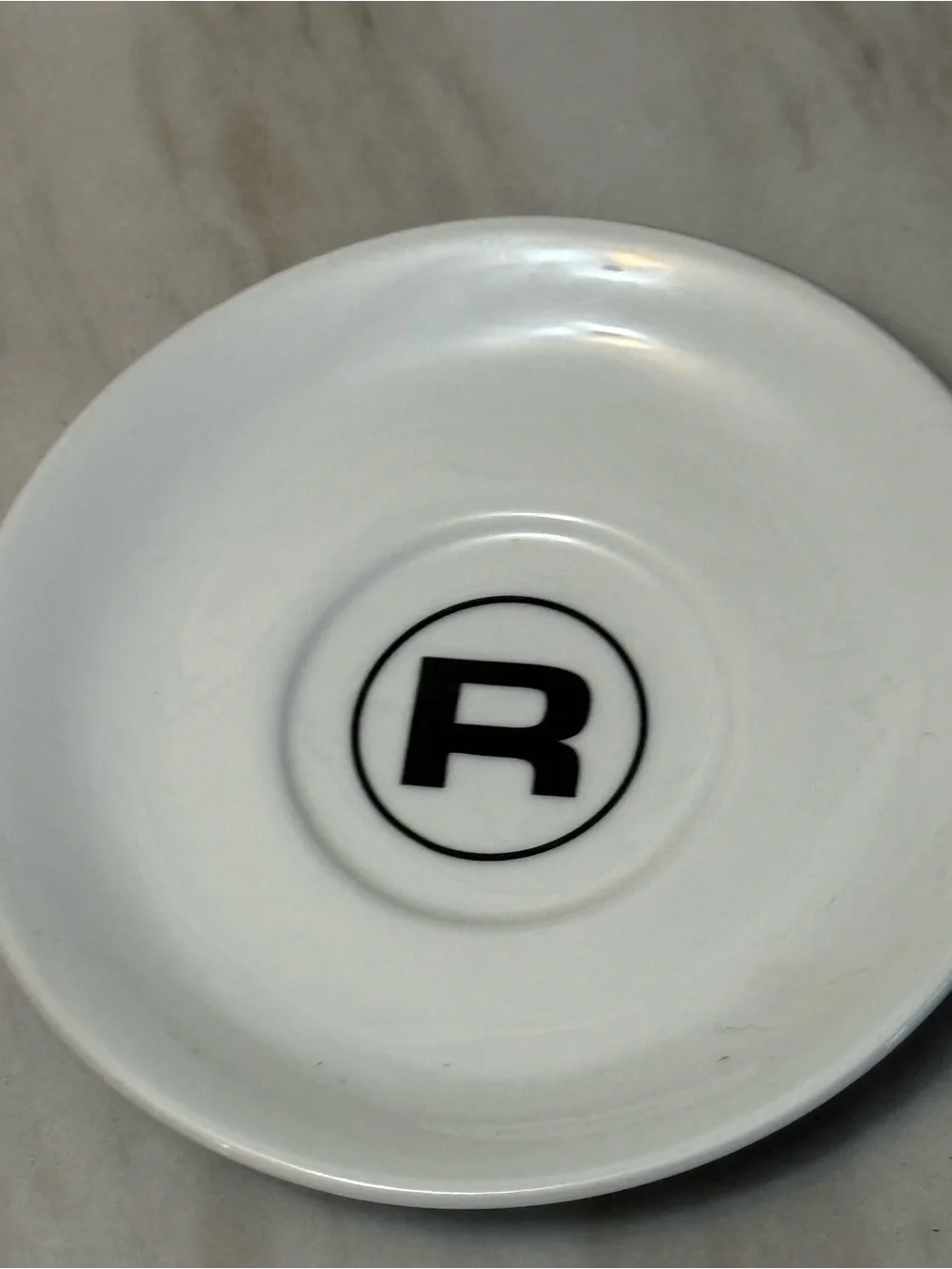 Rocket White Ceramic Espresso Cup & Saucer Set 90ml R Logo #rocketpeople